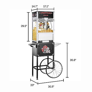 Top Star 12oz Popcorn Machine with Cart by Great Northern Popcorn