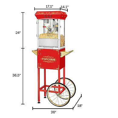 Movie Night Popcorn Machine with Cart by Great Northern Popcorn