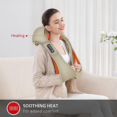Snailax Upgraded Shiatsu Neck and Shoulder Massager with Heat, Back Electric Massage Pillow