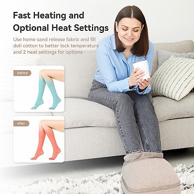 Snailax Foot Massager With Heat For Foot Pain, Foot Warmer With 2vibrating Motors 3 Stress Modes