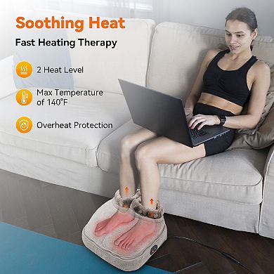Snailax Shiatsu Heated Foot Massager, Soothing Vibration Foot Warmer With App Control Size 13 Gifts
