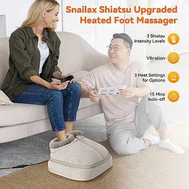 Snailax Shiatsu Heated Foot Massager, Soothing Vibration Foot Warmer With App Control Size 13 Gifts