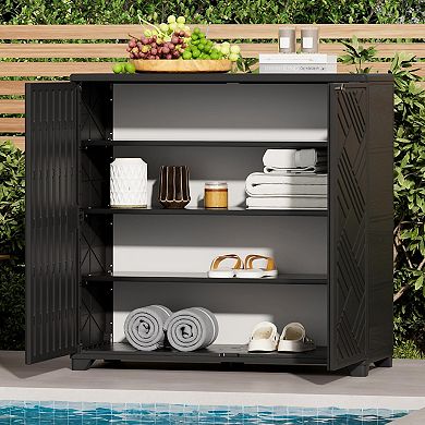 Indoor Outdoor Plastic Storage Cabinet Outdoor Storage Shed