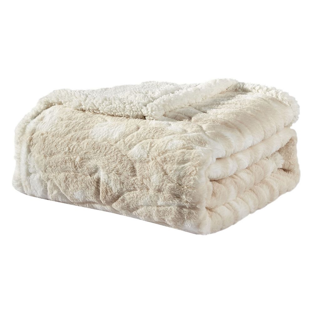 Alaska Sherpa Queen Blanket- Taupe main image 1