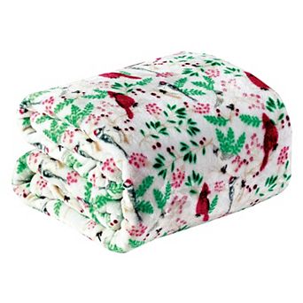 Cardinal Plush Decorative Machine Washable Throw