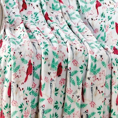 Cardinal Plush Decorative Machine Washable Throw