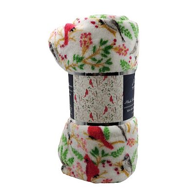 Cardinal Plush Decorative Machine Washable Throw