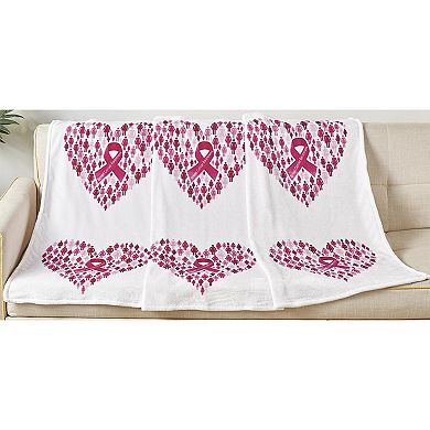 Together We Rise Decorative Breast Cancer Awareness Machine Washable Throw