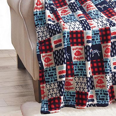 Firefighter Patchwork Decorative Machine Washable Throw