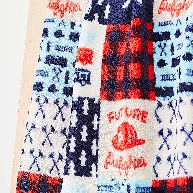 Firefighter Patchwork Decorative Machine Washable Throw