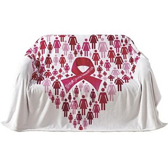 Pinktober Decorative Breast Cancer Awarenes Machine Washable Throw