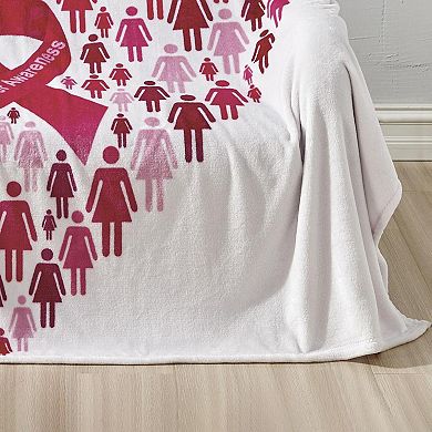 Pinktober Decorative Breast Cancer Awarenes Machine Washable Throw