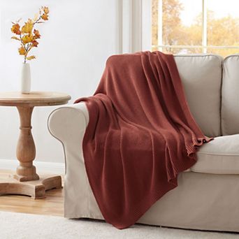 Kate Aurora Vermont Impressions Cable Knit Accent Throw Blanket - 50 in W X 60 in L