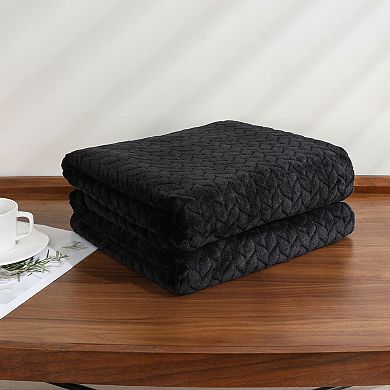 Kate Aurora Herringbone Shag Ultra Soft and Plush Accent Throw Blanket - 50 in. W x 60 in. L