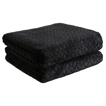 Kate Aurora Herringbone Shag Ultra Soft and Plush Accent Throw Blanket