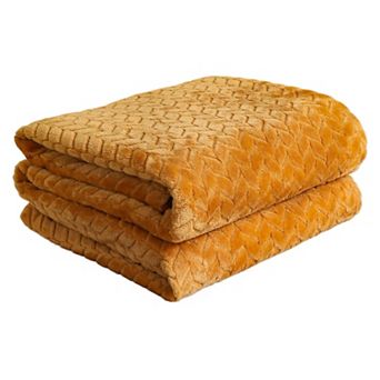 Kate Aurora Herringbone Shag Ultra Soft and Plush Accent Throw Blanket