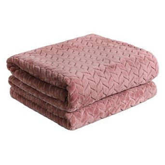 Kate Aurora Herringbone Shag Ultra Soft and Plush Accent Throw Blanket