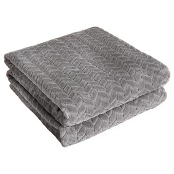 Kate Aurora Herringbone Shag Ultra Soft and Plush Accent Throw Blanket