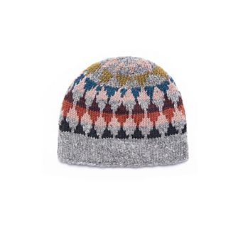 Feelgoodz Women’s Artisan Hand-Knit Jaya Harlequin Wool Beanie Hat