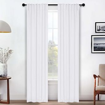 SUPERIOR Solid Room Darkening Rod Pocket 2 Window Curtain Panels
