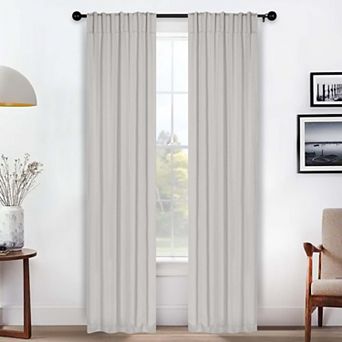 SUPERIOR Solid Room Darkening Rod Pocket 2 Window Curtain Panels
