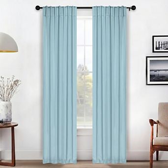 SUPERIOR Solid Room Darkening Rod Pocket 2 Window Curtain Panels