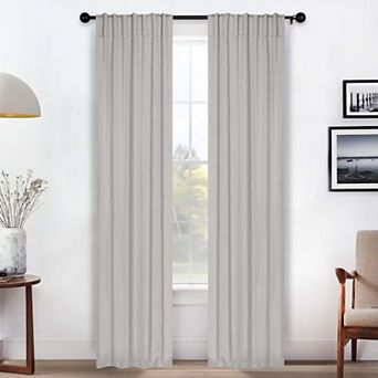 SUPERIOR Solid Room Darkening Rod Pocket 2 Window Curtain Panels