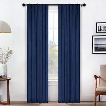 SUPERIOR Solid Room Darkening Rod Pocket 2 Window Curtain Panels
