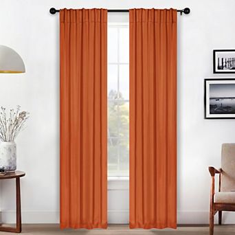 SUPERIOR Solid Room Darkening Rod Pocket 2 Window Curtain Panels