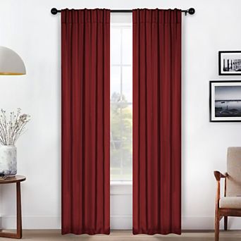SUPERIOR Solid Room Darkening Rod Pocket 2 Window Curtain Panels