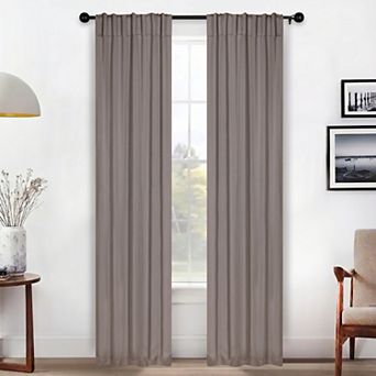 SUPERIOR Solid Room Darkening Rod Pocket 2 Window Curtain Panels