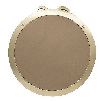 Belle Maison Decorative Gold Bow Round Wall Mirror