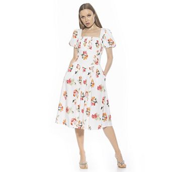 Women's ALEXIA ADMOR Jessi Dropped Waist Midi Dress