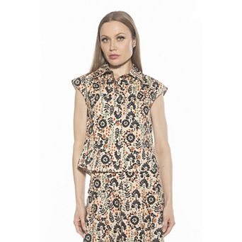 Women's ALEXIA ADMOR Juniper Sleeveless Button Down Cotton Shirt