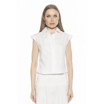 Women's ALEXIA ADMOR Juniper Sleeveless Button Down Cotton Shirt
