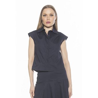 Women's ALEXIA ADMOR Juniper Sleeveless Button Down Cotton Shirt
