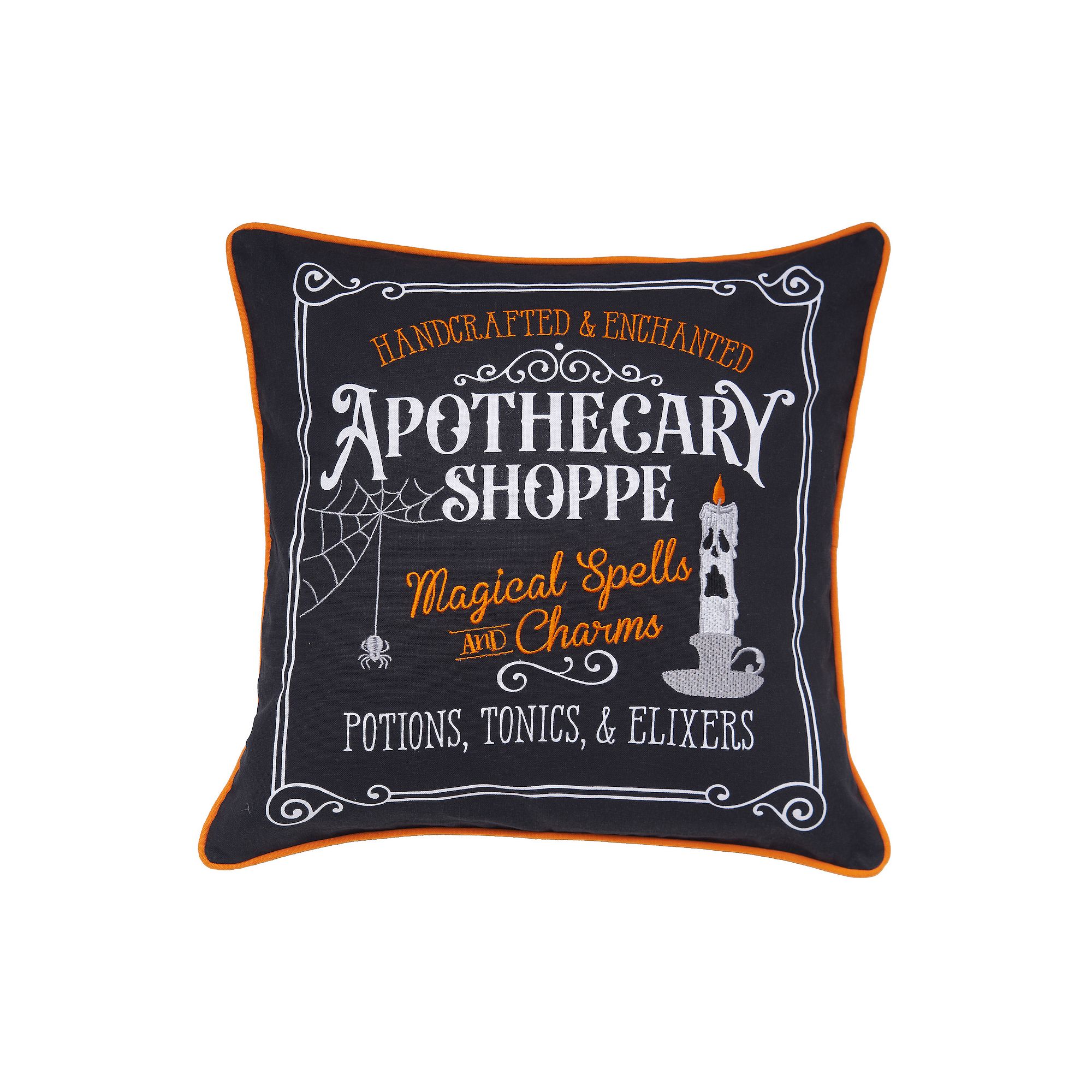 C&F Home Apothecary Shoppe Halloween Throw Pillow, Black