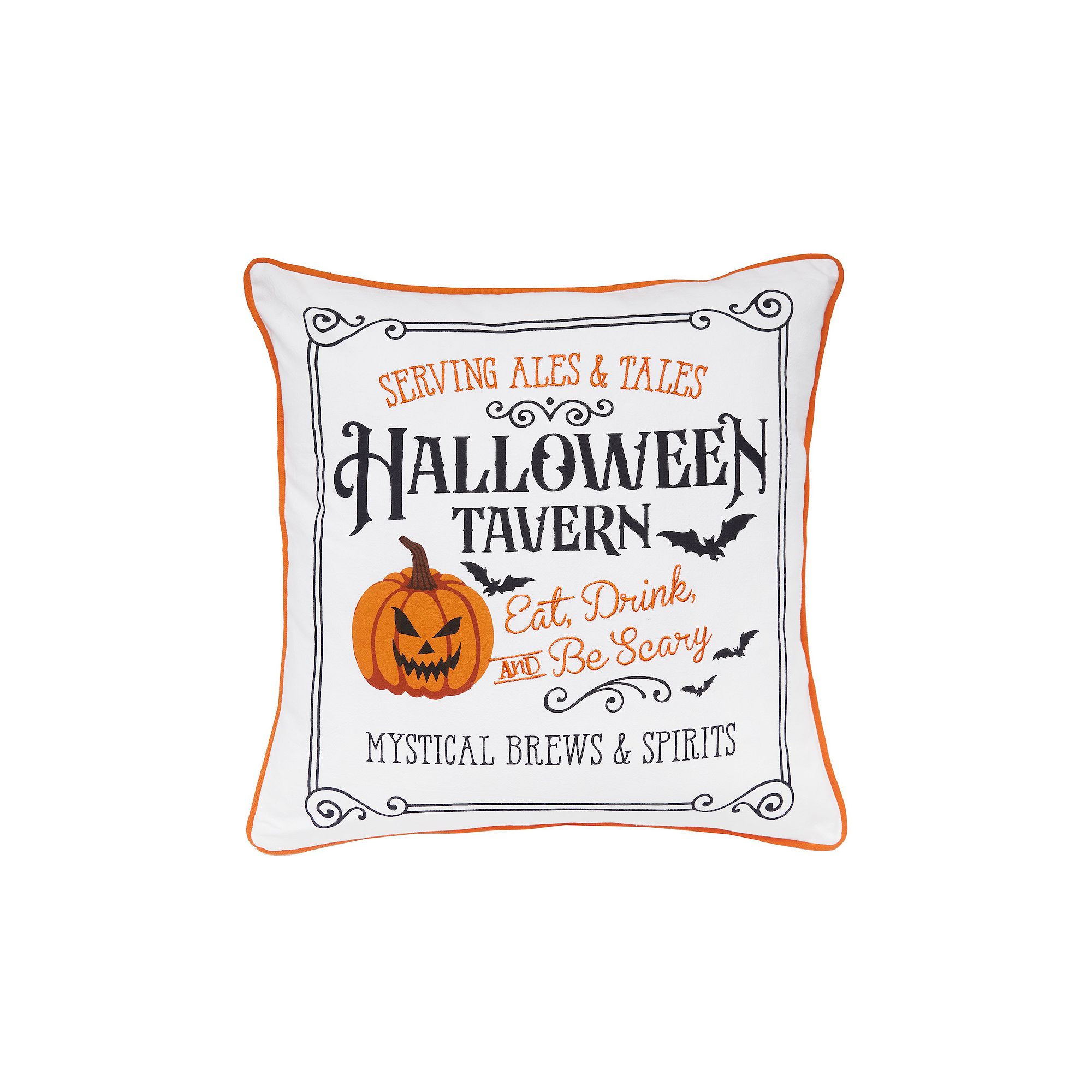 C&F Home Halloween Tavern Buffalo Check Throw Pillow, Orange