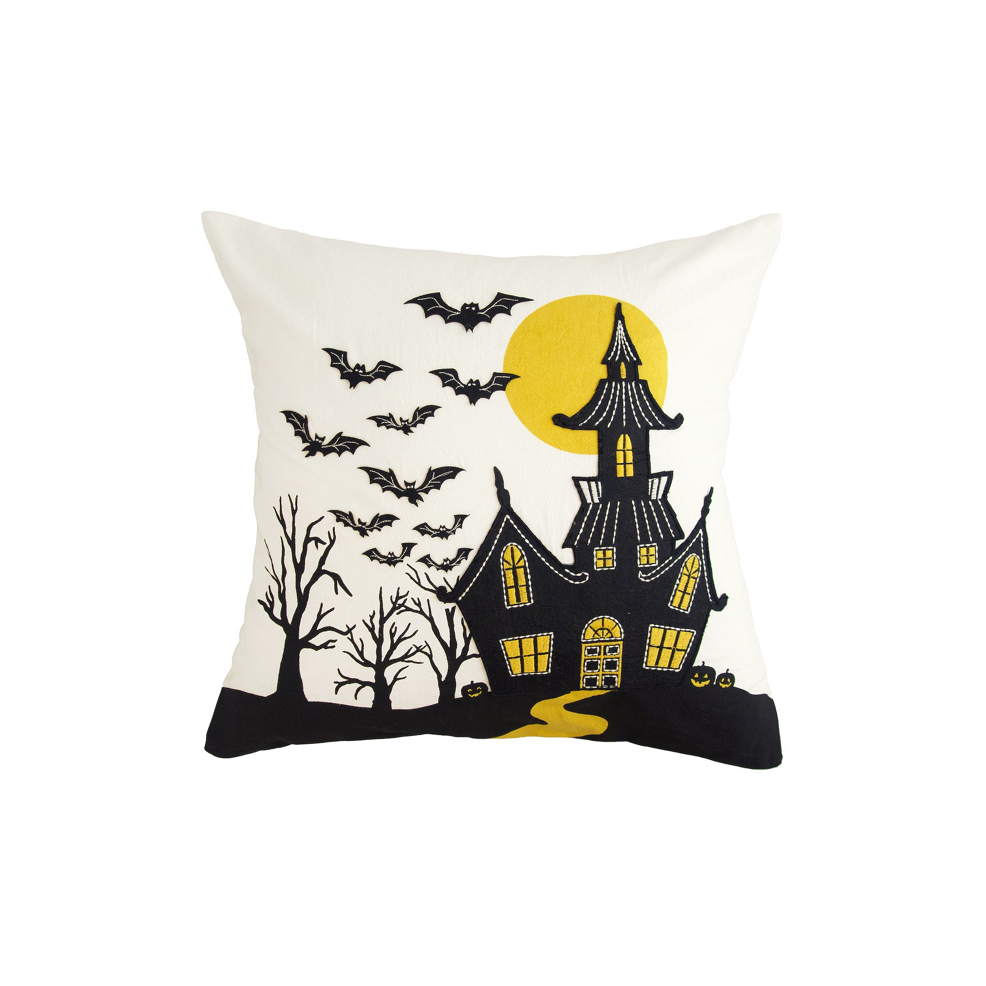 C&F Home Haunted House Halloween Throw Pillow, Black