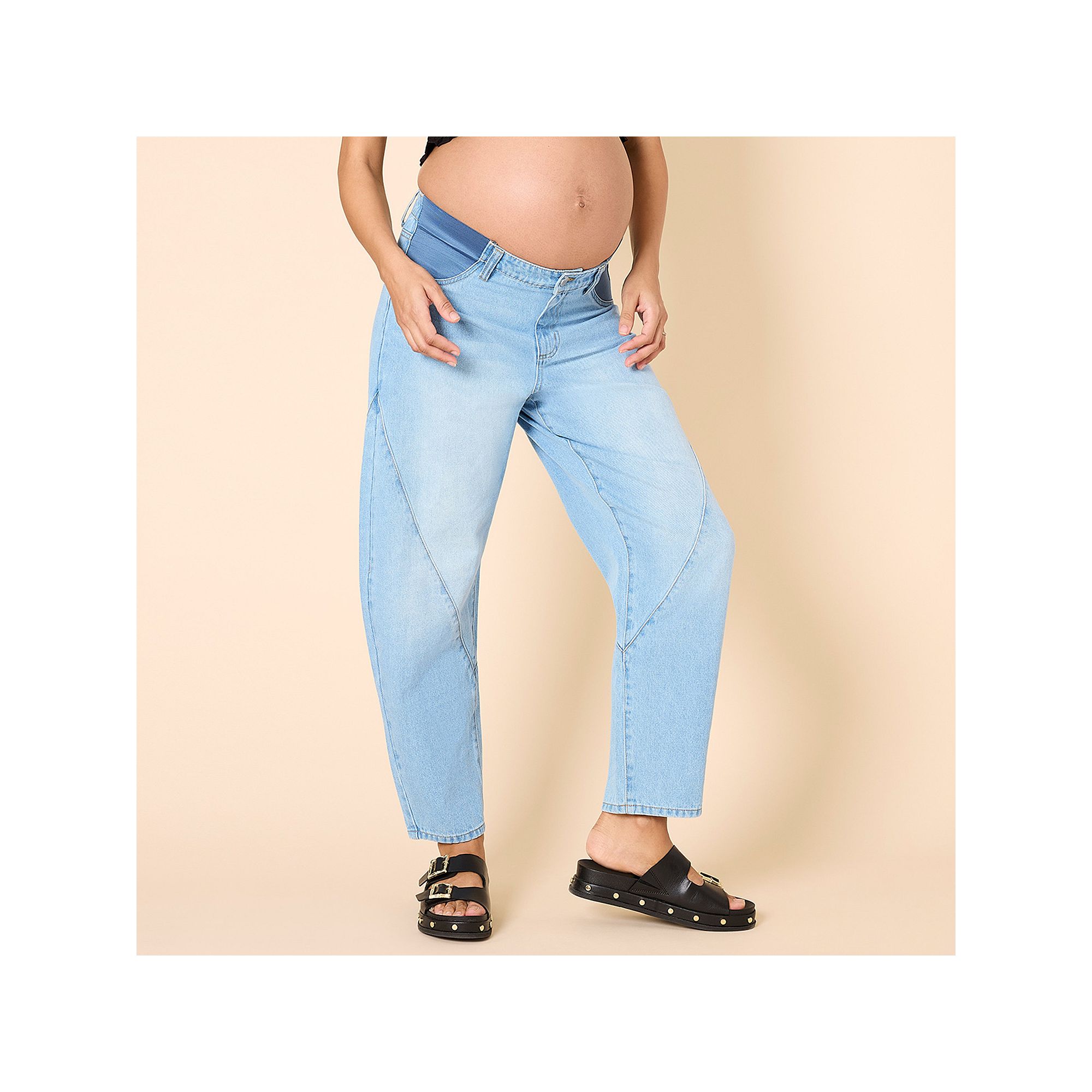 Maternity Motherhood® Barrel Leg Jeans, Womens, Size: XS-MAT, Marsha Blue