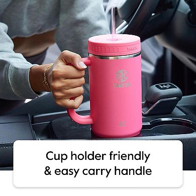 Takeya 40 oz. Stainless Steel Tumbler with Lid & Two Straws