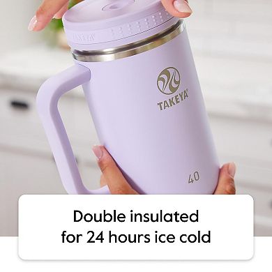 Takeya 40 oz. Stainless Steel Tumbler with Lid & Two Straws