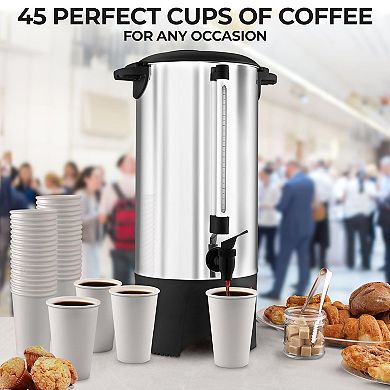 Zulay Kitchen Commercial Coffee Maker Stainless Steel - 45 Cup Coffee Urn