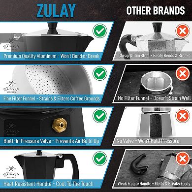 Zulay Kitchen Classic Italian Style 12 Espresso Cup Moka Pot