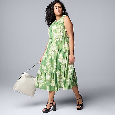 Plus Size Simply Vera Vera Wang Smocked Maxi Dress