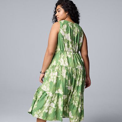 Plus Size Simply Vera Vera Wang Smocked Maxi Dress