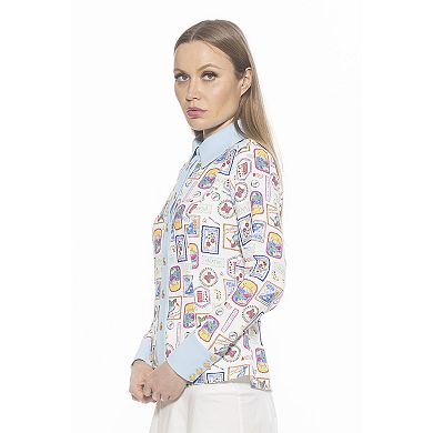 Women's ALEXIA ADMOR Leland Collared Button Down Shirt With Wide Cuff