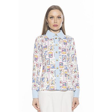 Women's ALEXIA ADMOR Leland Collared Button Down Shirt With Wide Cuff
