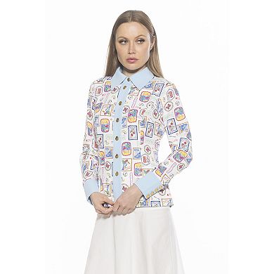Women's ALEXIA ADMOR Leland Collared Button Down Shirt With Wide Cuff