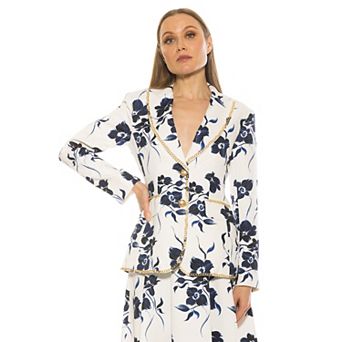 Women's ALEXIA ADMOR Janet Fitted Blazer With Chain Trim Detailing